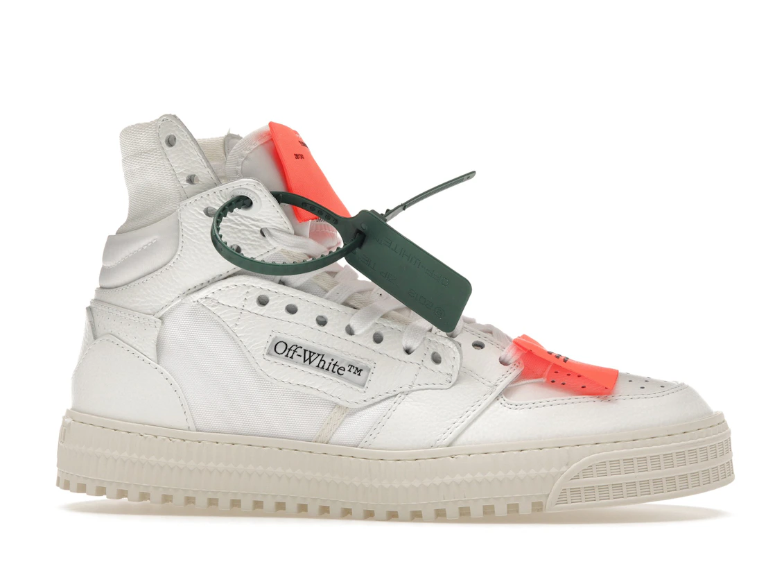Vue 2 de OFF-WHITE Off Court 3.0 Leather White White Orange (Bold Medial Logo)
