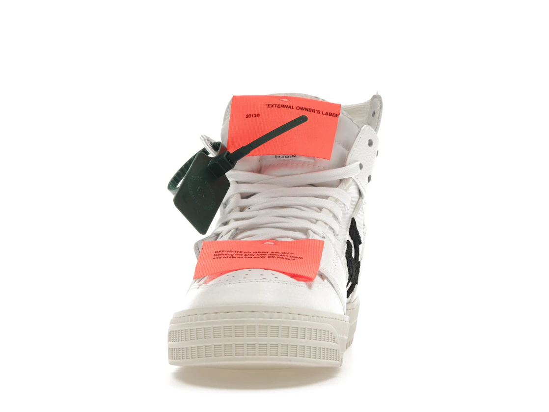 Vue 11 de OFF-WHITE Off Court 3.0 Leather White White Orange (Bold Medial Logo)
