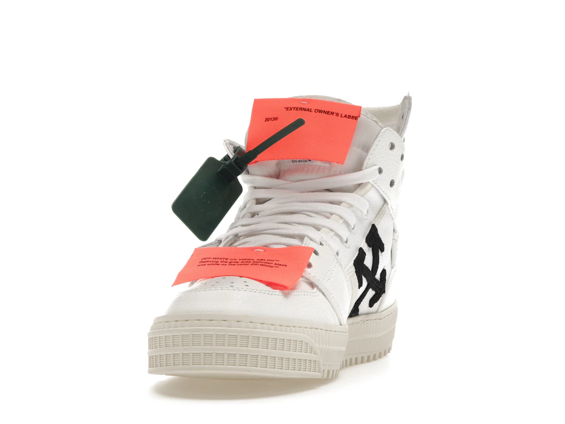Vue 12 de OFF-WHITE Off Court 3.0 Leather White White Orange (Bold Medial Logo)
