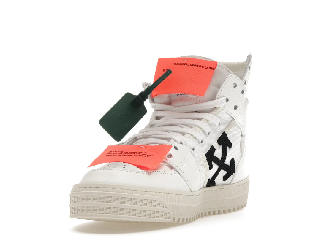 Vue 13 de OFF-WHITE Off Court 3.0 Leather White White Orange (Bold Medial Logo)