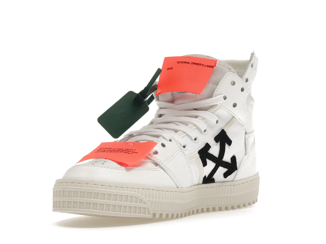 Vue 14 de OFF-WHITE Off Court 3.0 Leather White White Orange (Bold Medial Logo)