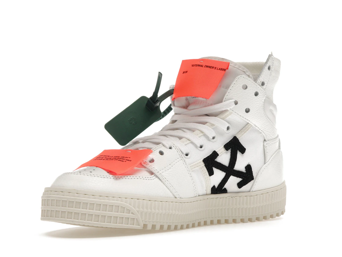 Vue 15 de OFF-WHITE Off Court 3.0 Leather White White Orange (Bold Medial Logo)