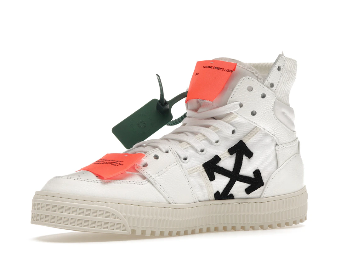 Vue 16 de OFF-WHITE Off Court 3.0 Leather White White Orange (Bold Medial Logo)