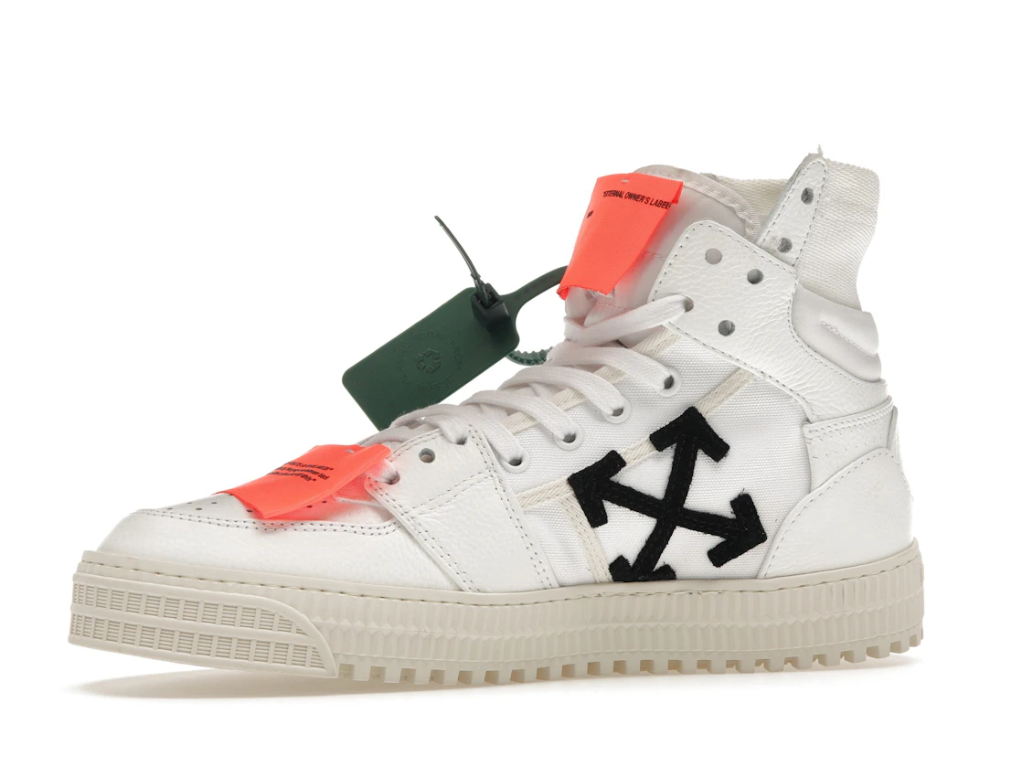 Vue 17 de OFF-WHITE Off Court 3.0 Leather White White Orange (Bold Medial Logo)