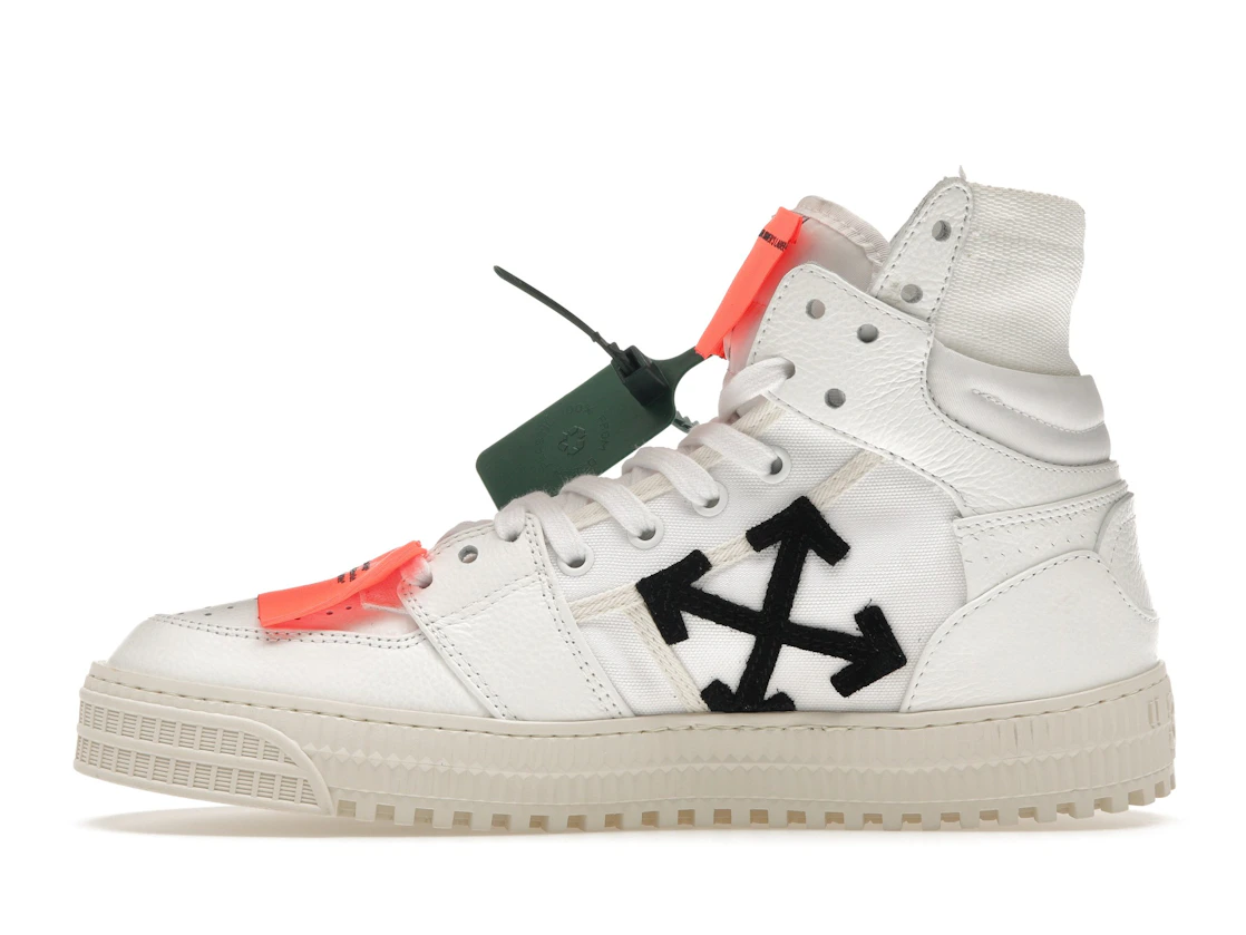 Vue 19 de OFF-WHITE Off Court 3.0 Leather White White Orange (Bold Medial Logo)