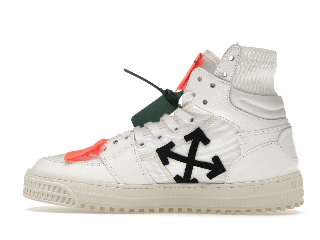 Vue 20 de OFF-WHITE Off Court 3.0 Leather White White Orange (Bold Medial Logo)