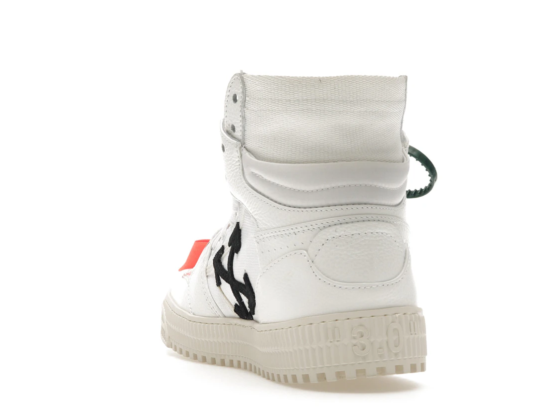 Vue 26 de OFF-WHITE Off Court 3.0 Leather White White Orange (Bold Medial Logo)