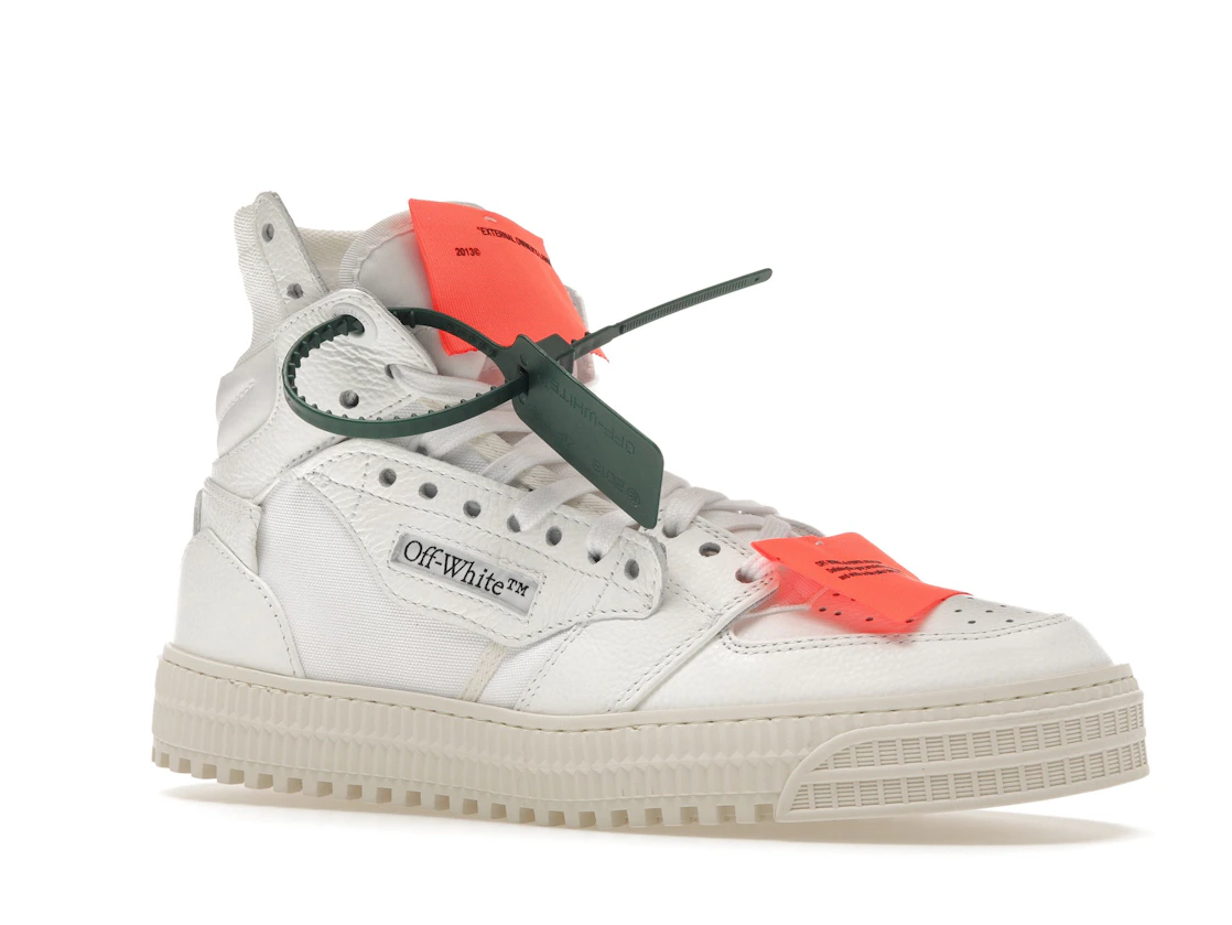 Vue 4 de OFF-WHITE Off Court 3.0 Leather White White Orange (Bold Medial Logo)