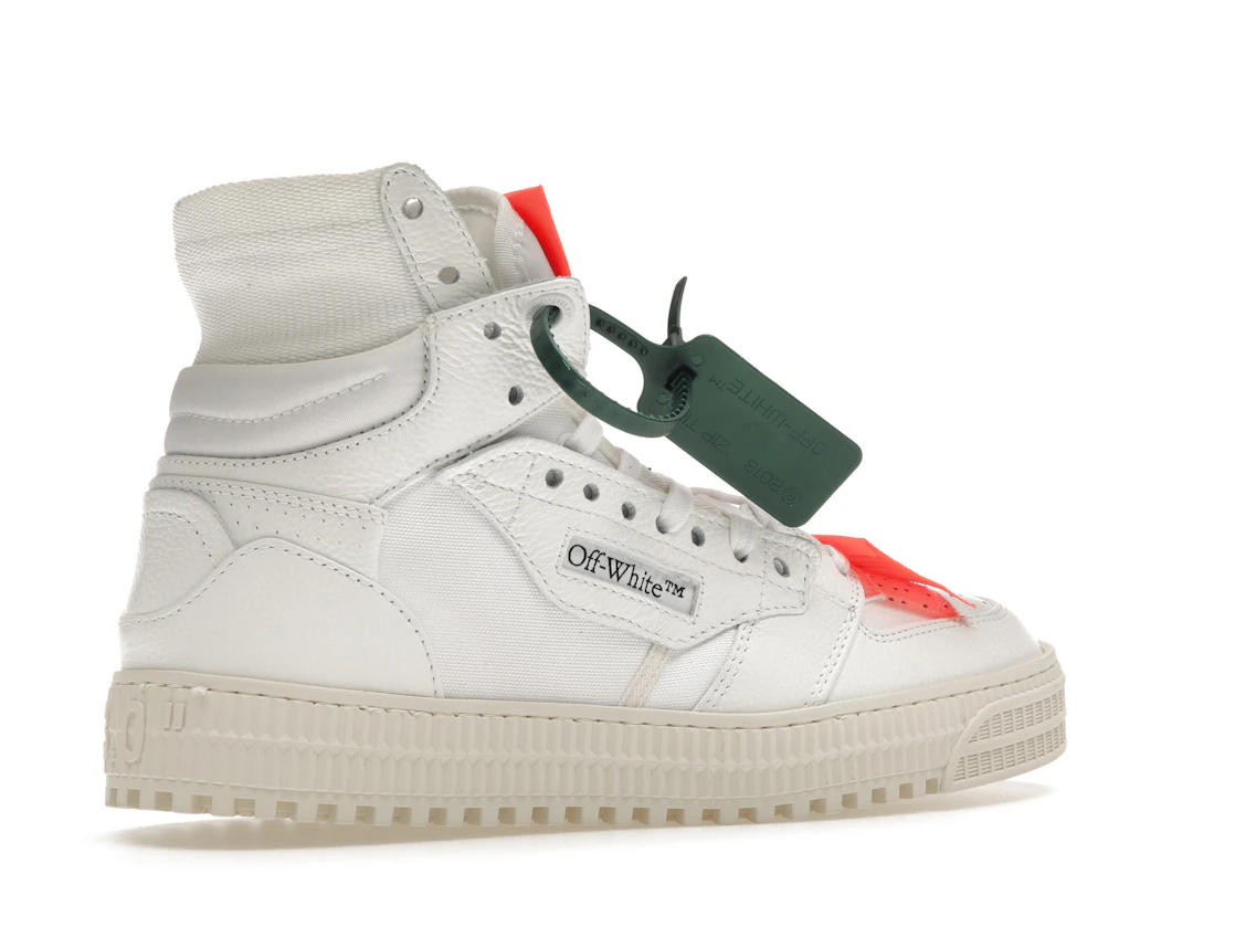 Vue 34 de OFF-WHITE Off Court 3.0 Leather White White Orange (Bold Medial Logo)