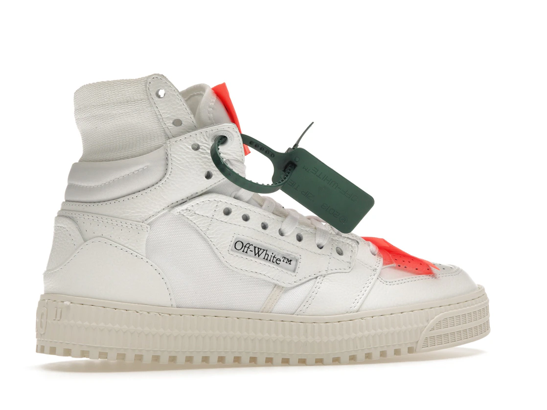 Vue 35 de OFF-WHITE Off Court 3.0 Leather White White Orange (Bold Medial Logo)