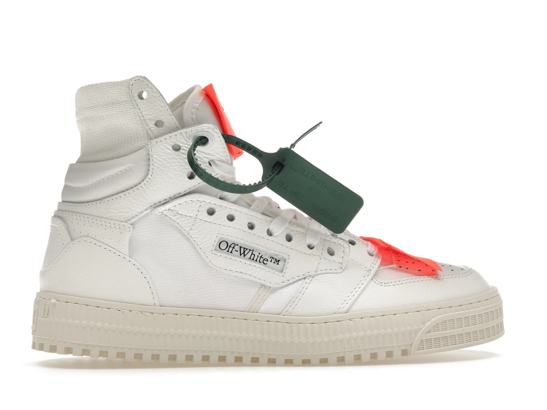 Vue 36 de OFF-WHITE Off Court 3.0 Leather White White Orange (Bold Medial Logo)