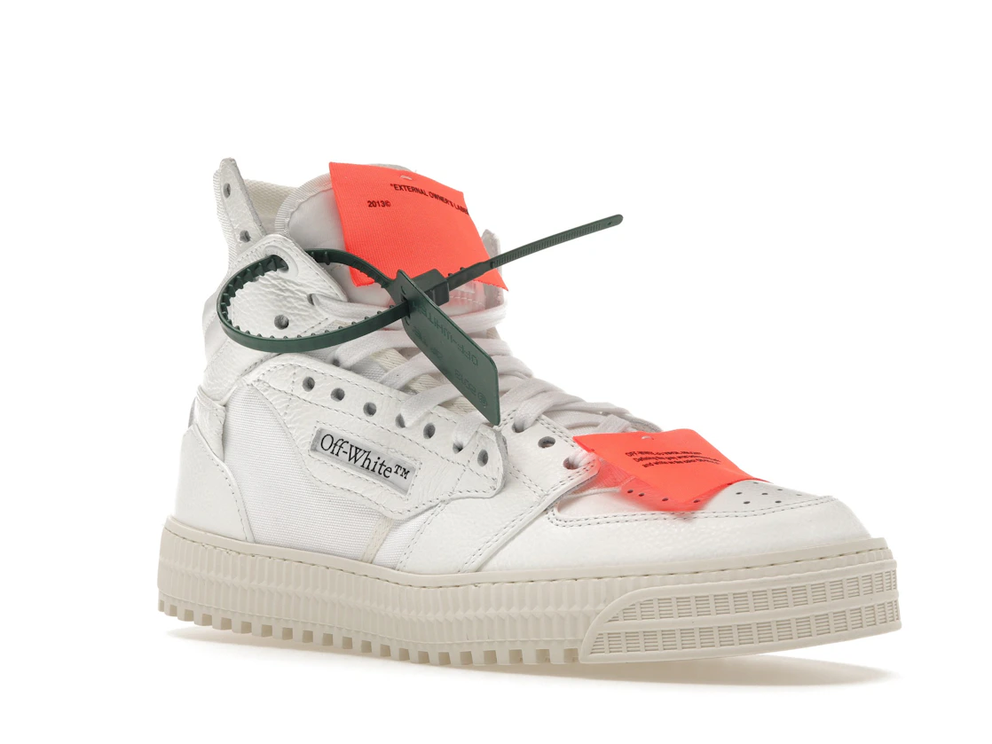Vue 5 de OFF-WHITE Off Court 3.0 Leather White White Orange (Bold Medial Logo)