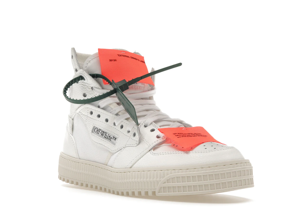 Vue 6 de OFF-WHITE Off Court 3.0 Leather White White Orange (Bold Medial Logo)