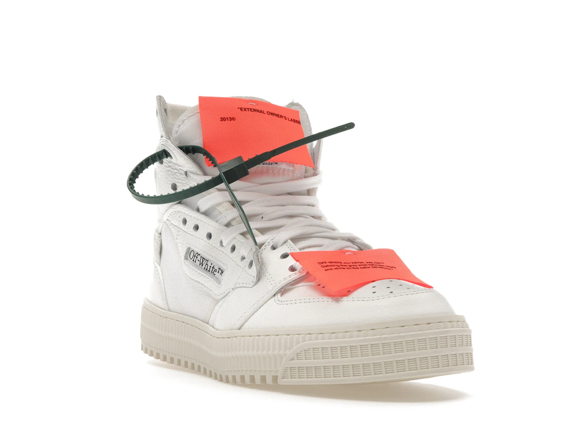 Vue 7 de OFF-WHITE Off Court 3.0 Leather White White Orange (Bold Medial Logo)