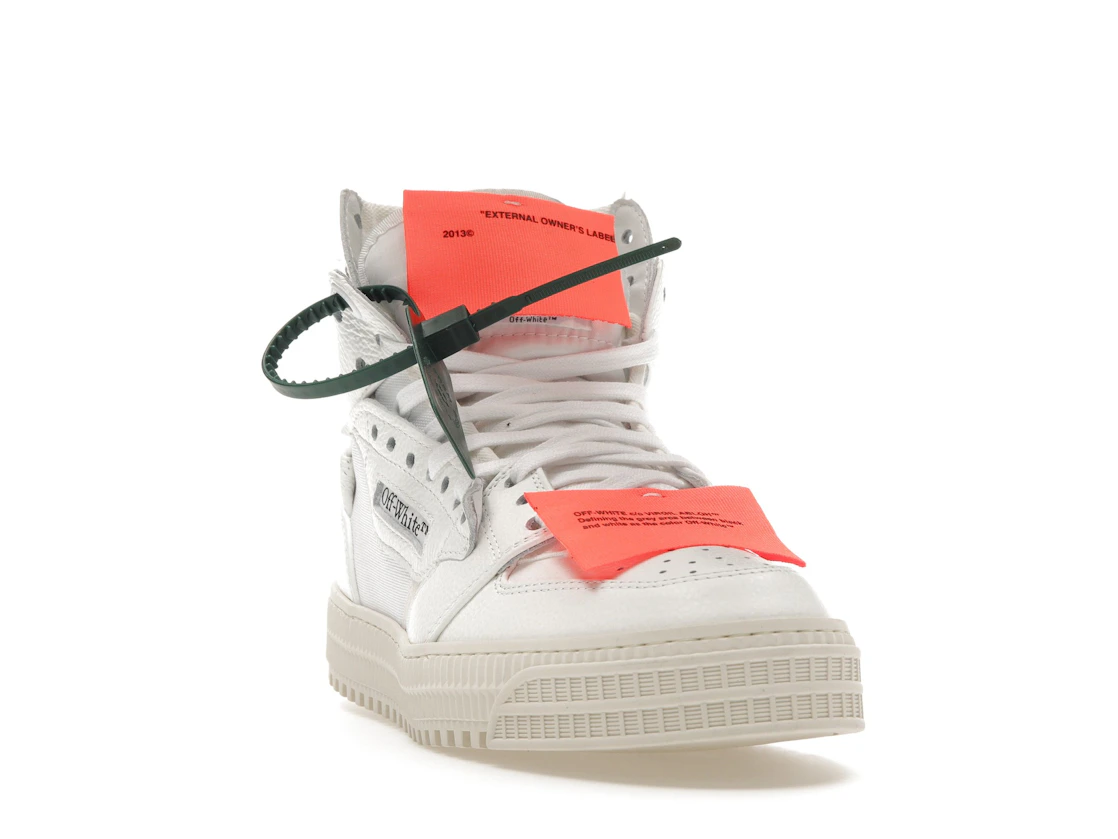 Vue 8 de OFF-WHITE Off Court 3.0 Leather White White Orange (Bold Medial Logo)