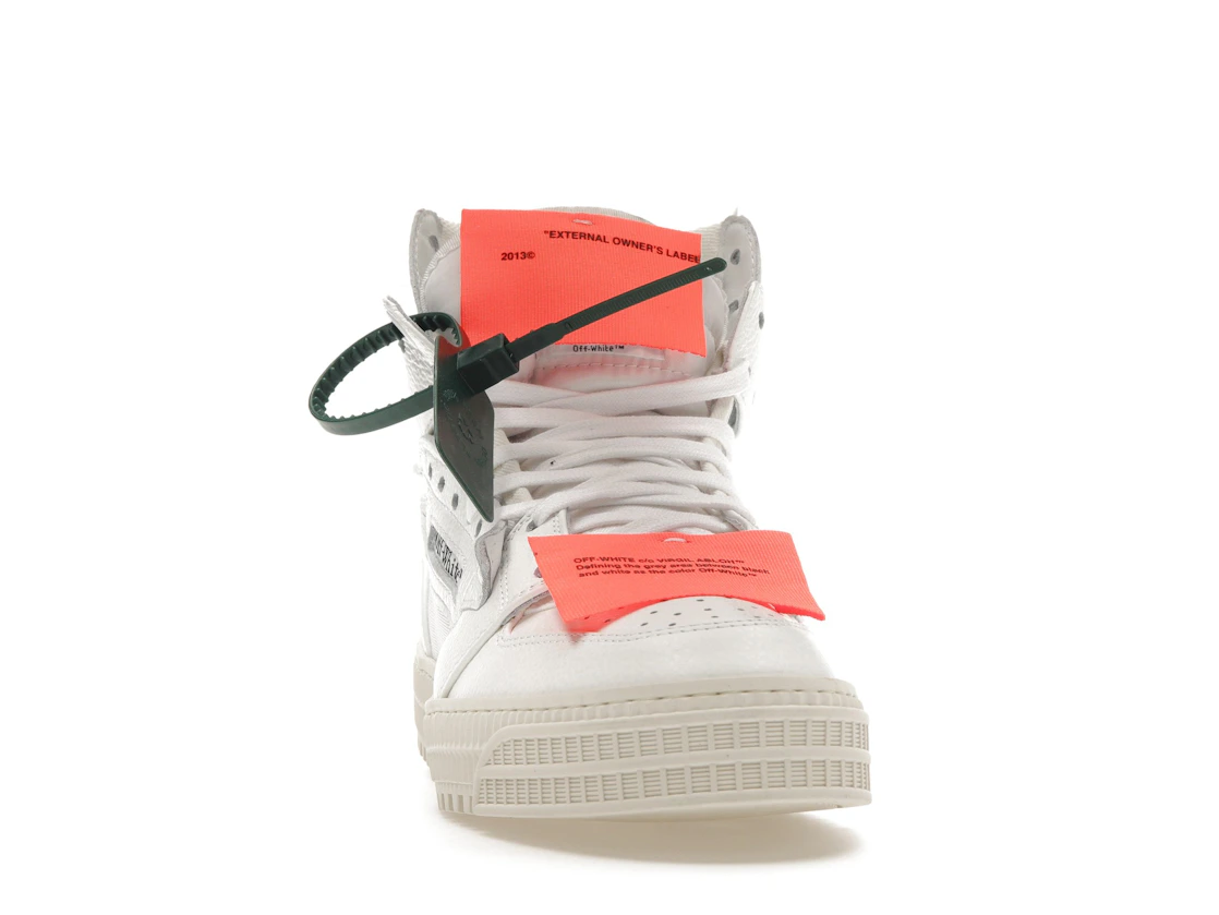 Vue 9 de OFF-WHITE Off Court 3.0 Leather White White Orange (Bold Medial Logo)