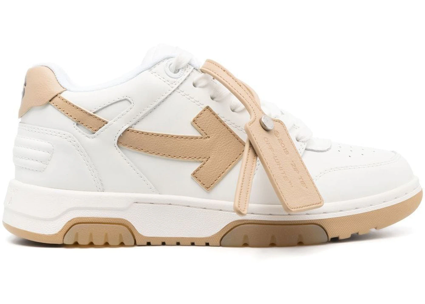 OFF-WHITE Out Of Office Calf Leather White Camel 