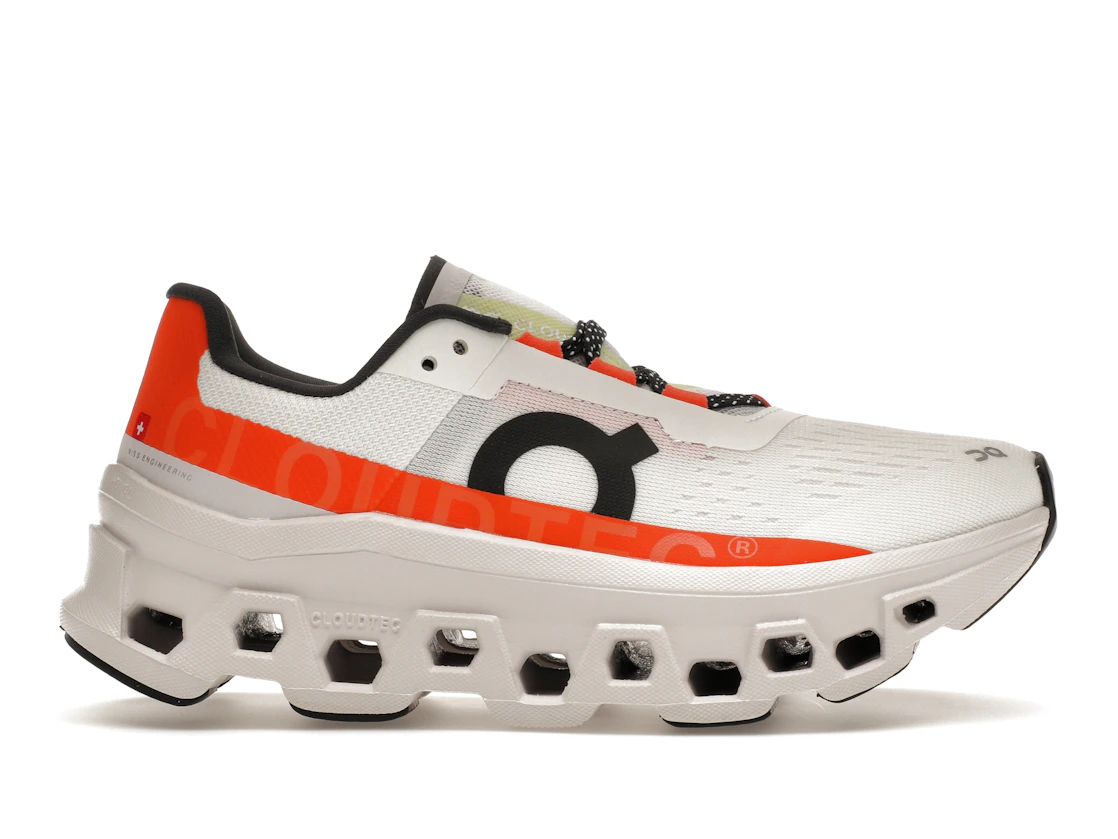 Vue 1 de On Running Cloudmonster Undyed-White Flame 