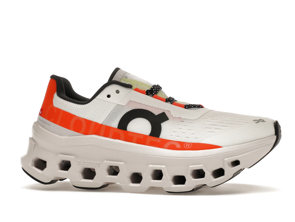 Vue 2 de On Running Cloudmonster Undyed-White Flame 
