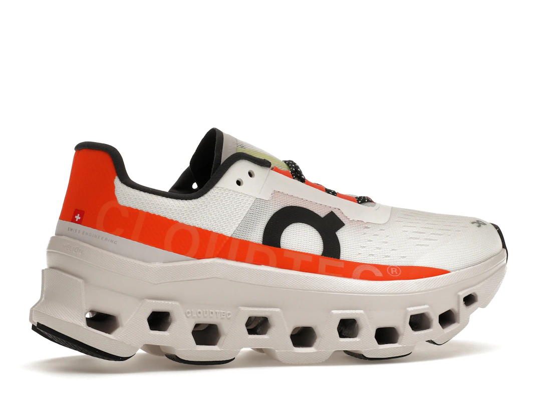 Vue 35 de On Running Cloudmonster Undyed-White Flame 