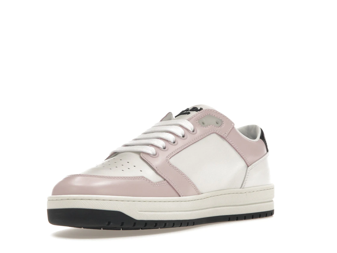 Vue 14 de Prada District Sneaker White Pink Perforated Leather 