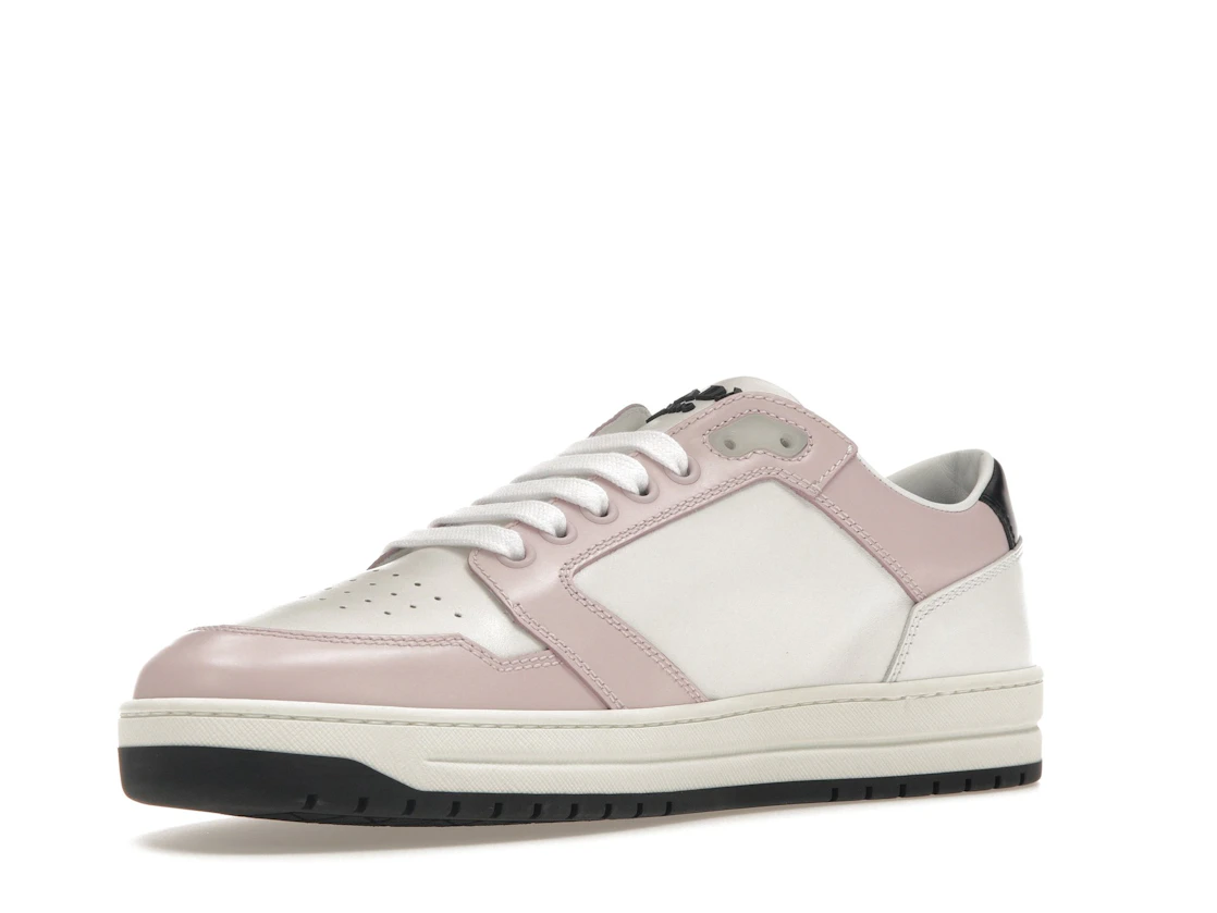 Vue 15 de Prada District Sneaker White Pink Perforated Leather 