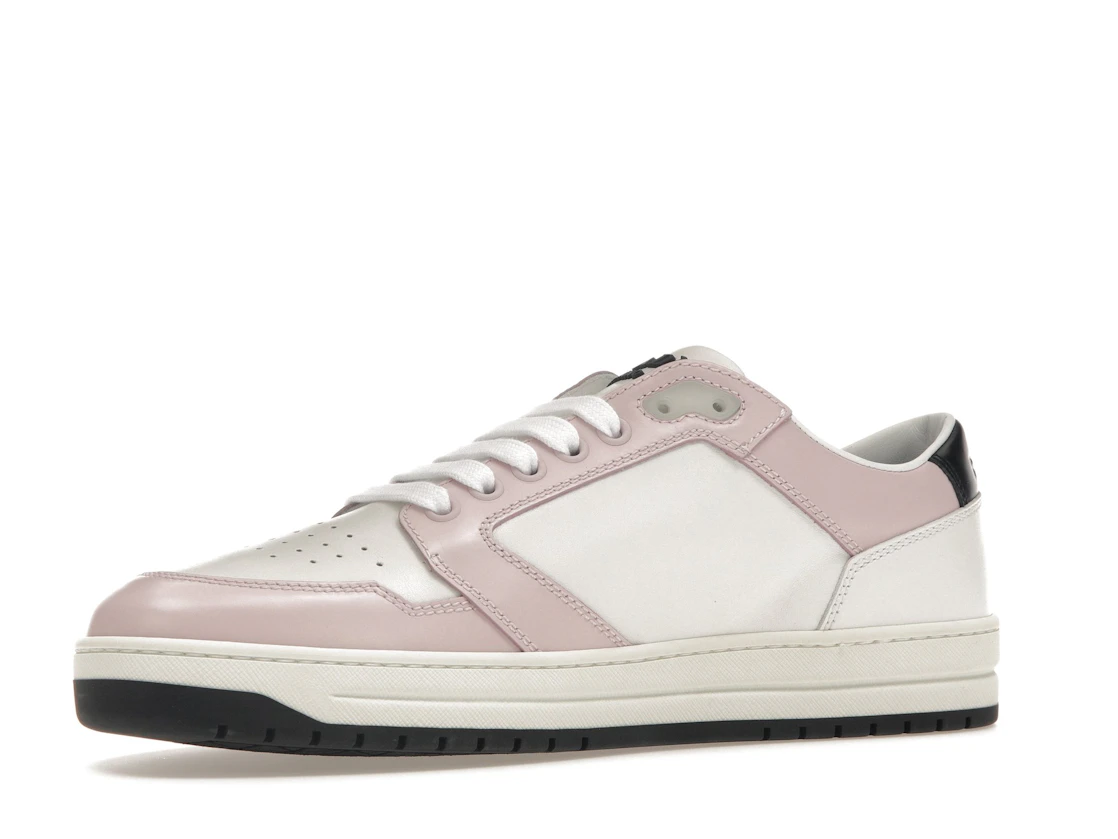 Vue 16 de Prada District Sneaker White Pink Perforated Leather 