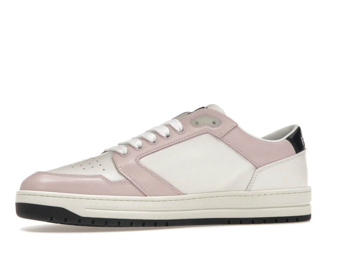 Vue 17 de Prada District Sneaker White Pink Perforated Leather 