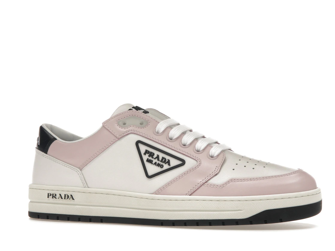 Vue 3 de Prada District Sneaker White Pink Perforated Leather 