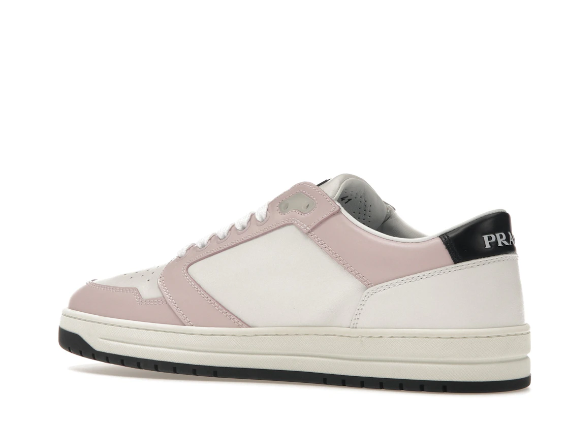 Vue 22 de Prada District Sneaker White Pink Perforated Leather 