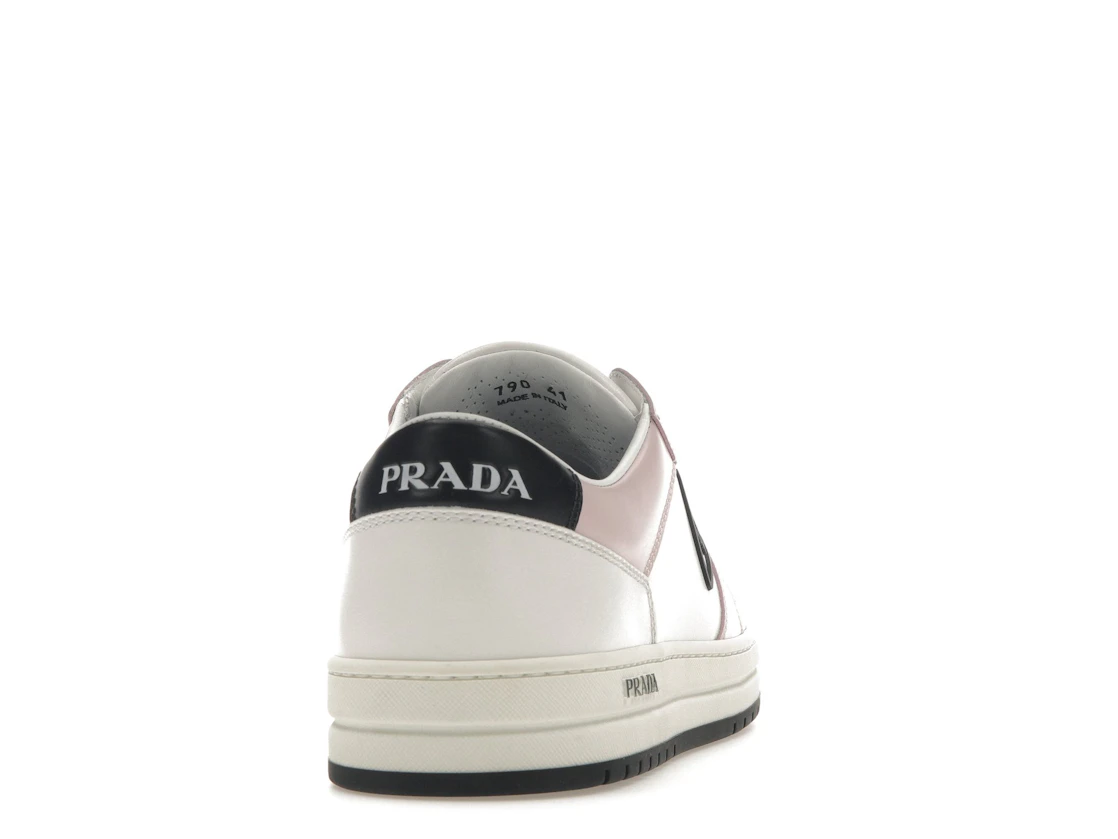 Vue 29 de Prada District Sneaker White Pink Perforated Leather 
