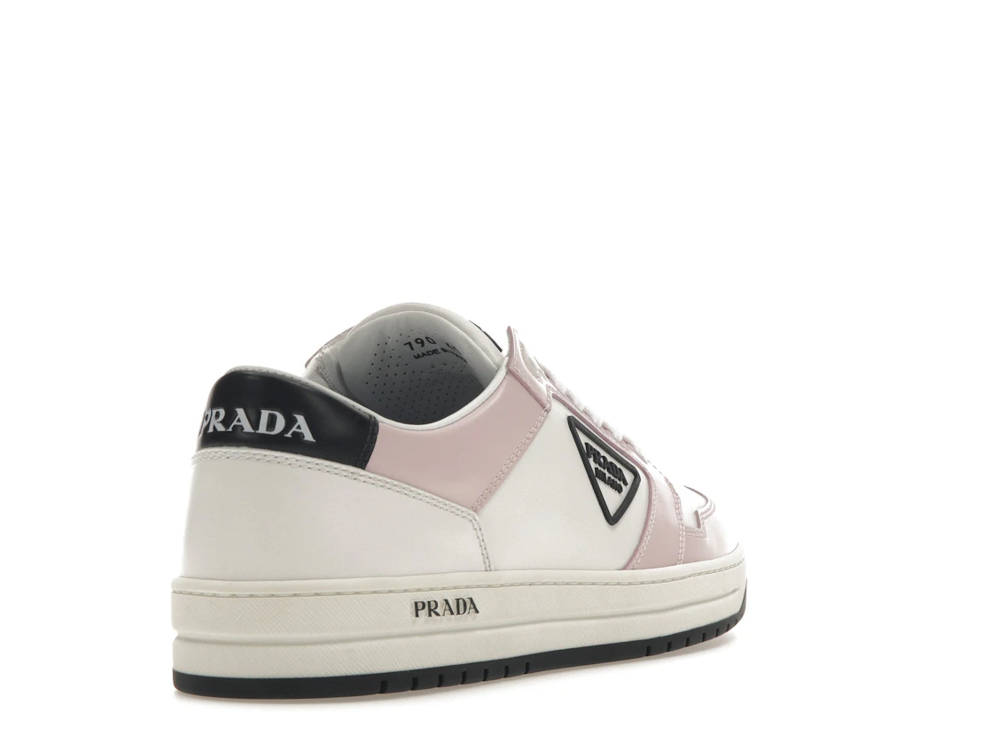 Vue 31 de Prada District Sneaker White Pink Perforated Leather 