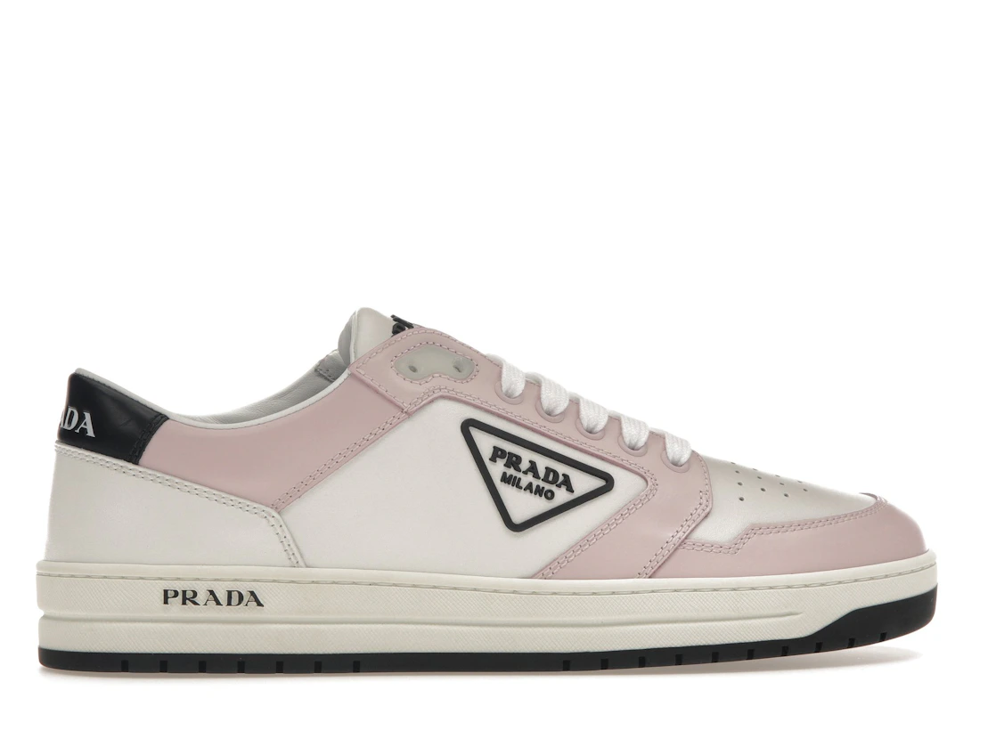 Vue 36 de Prada District Sneaker White Pink Perforated Leather 