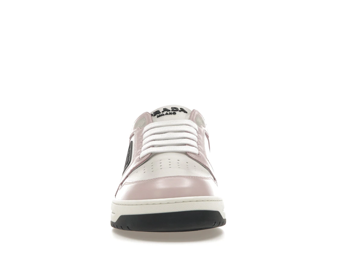 Vue 10 de Prada District Sneaker White Pink Perforated Leather 