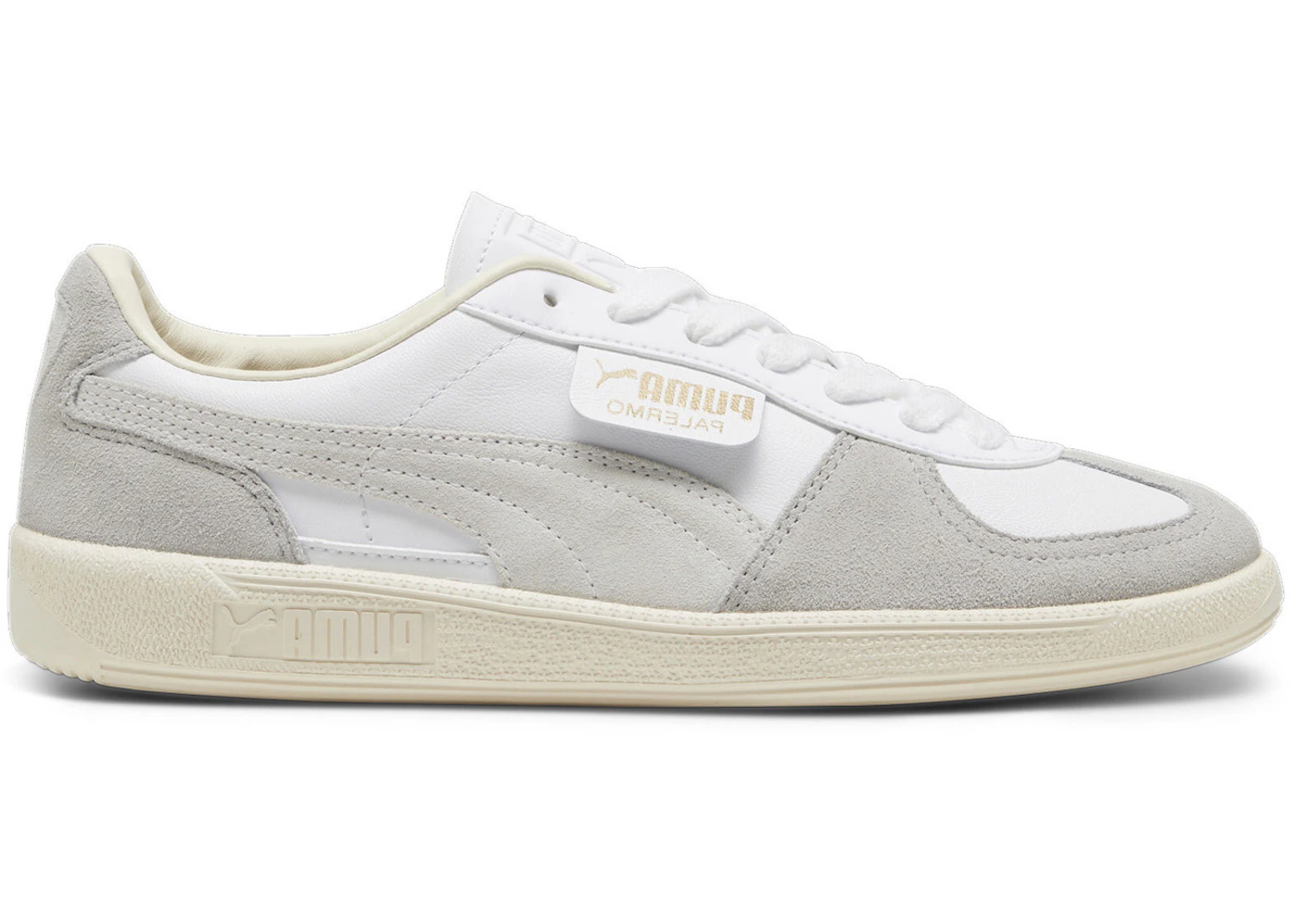 Puma Palermo Leather Puma White Cool Light Gray Sugared Almond