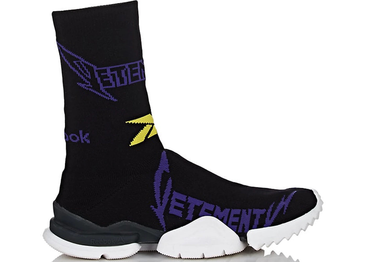 Reebok Sock Runner Vetements Black Yellow Purple