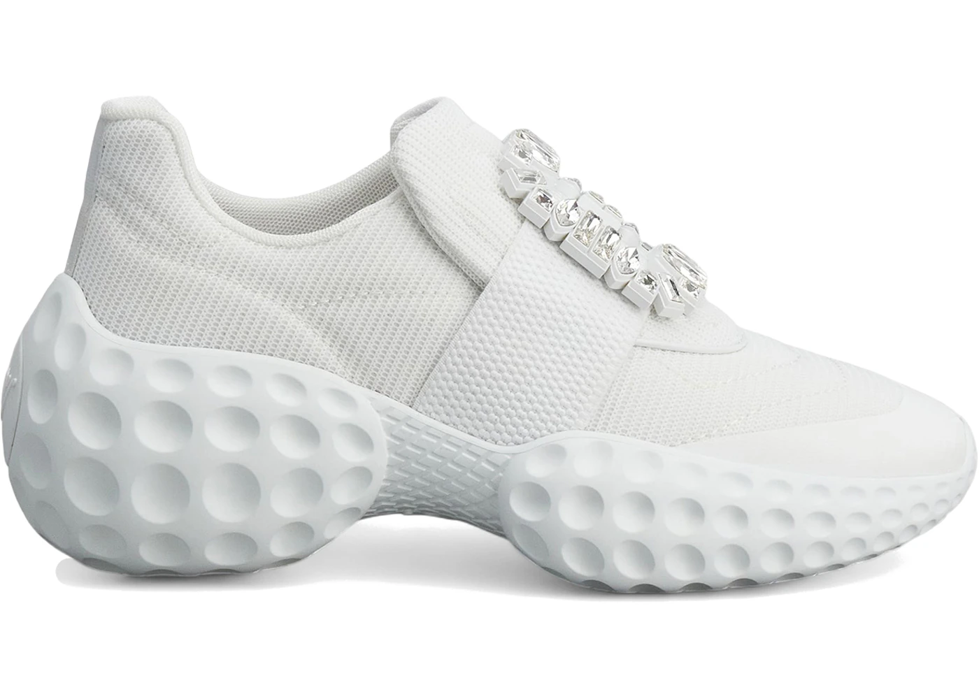 Roger Vivier Viv' Run Light White Crystal Buckle 