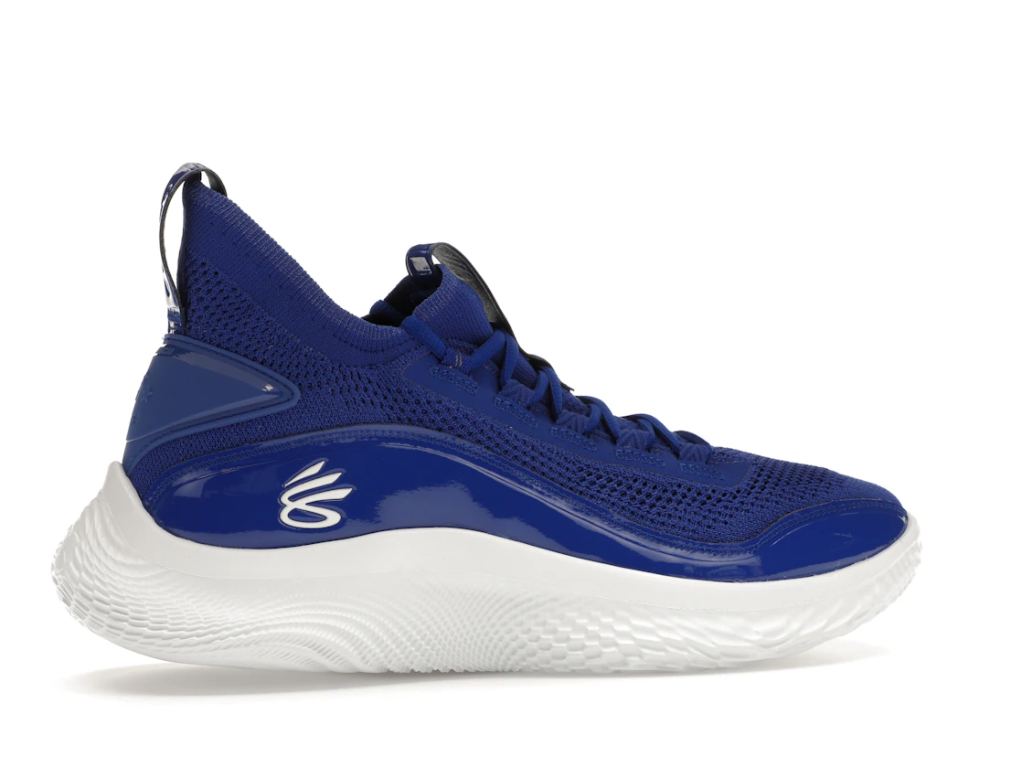 Vue 35 de Under Armour Curry Flow 8 Royal Blue White