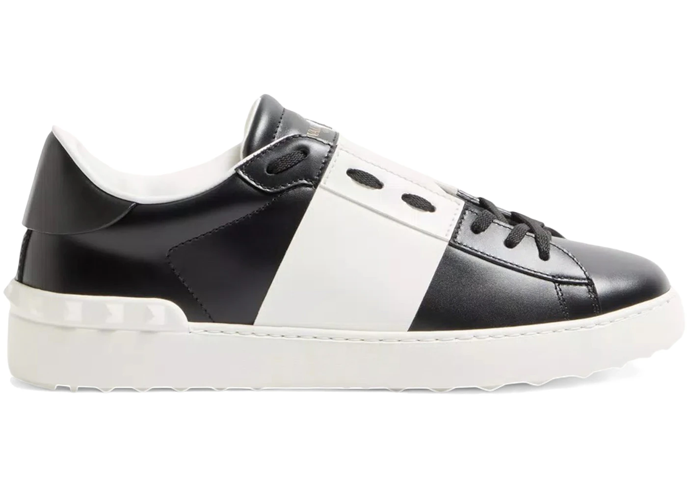 Valentino Calfskin Open Sneaker Black White