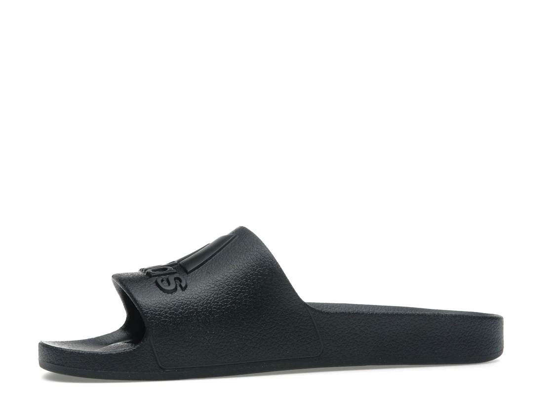 Vue 17 de adidas Adilette Aqua Slides Core Black Logo