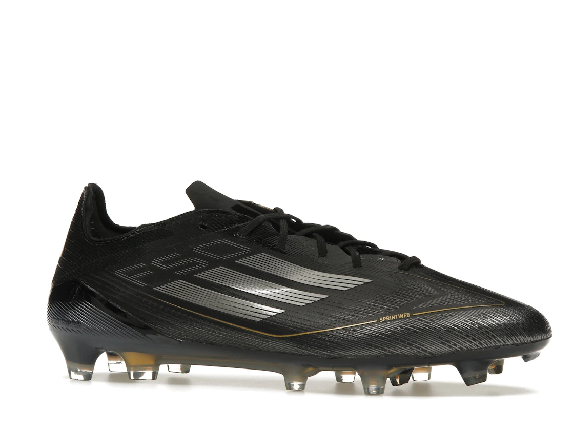 Vue 3 de adidas F50 Elite FG Core Black Iron Metallic Gold Metallic