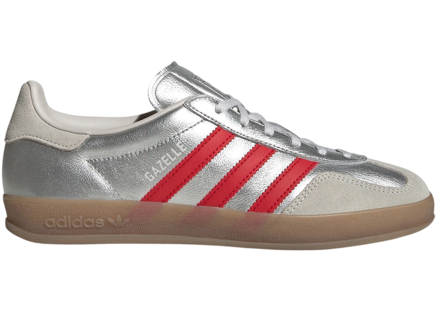 adidas Gazelle Indoor Silver Metallic Better Scarlet 