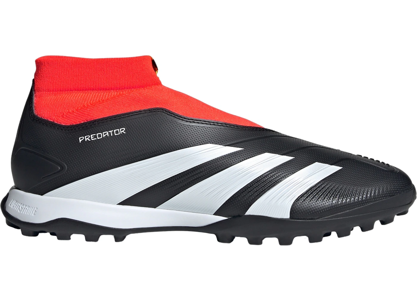 adidas Predator 24 League Laceless Turf Core Black Cloud White Solar Red