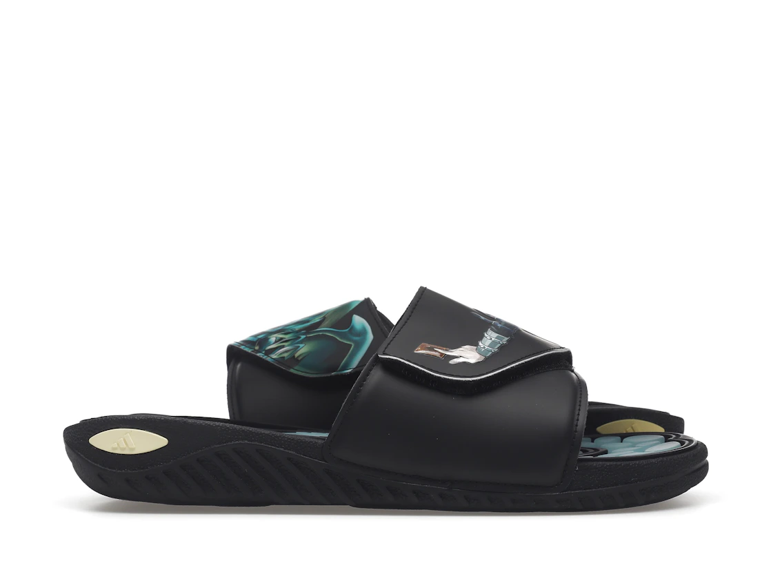 Vue 1 de adidas Reptossage Hook-And-Loop Slides Yu-Gi-Oh! Blue Eyes White Dragon