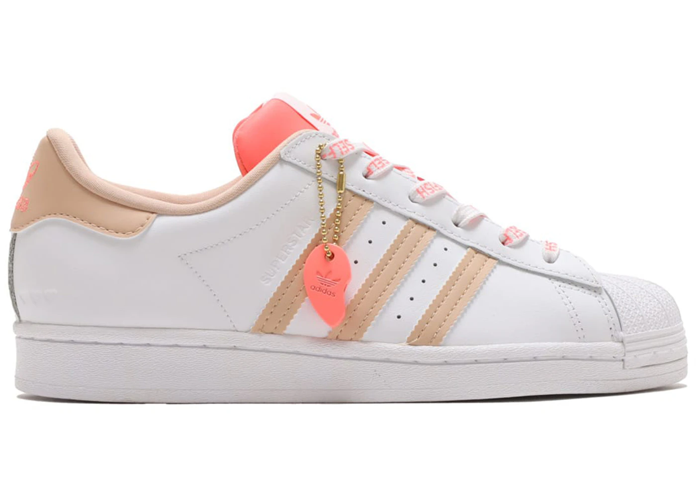 adidas Superstar Cloud White Halo Blush Acid Red 