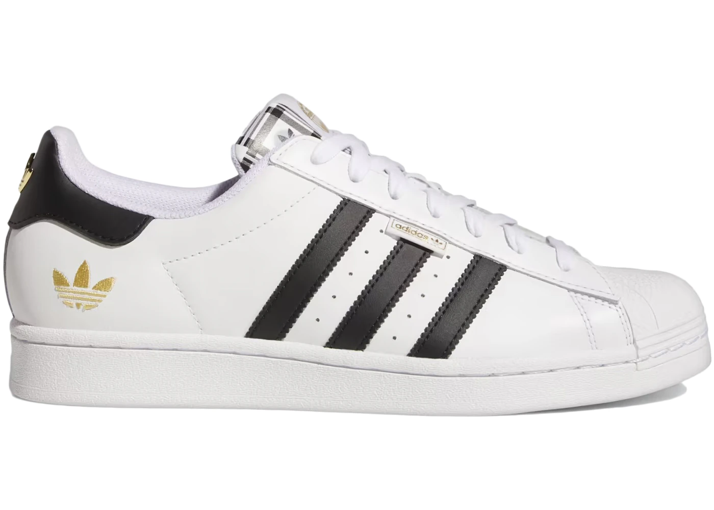 adidas Superstar White Black Gold