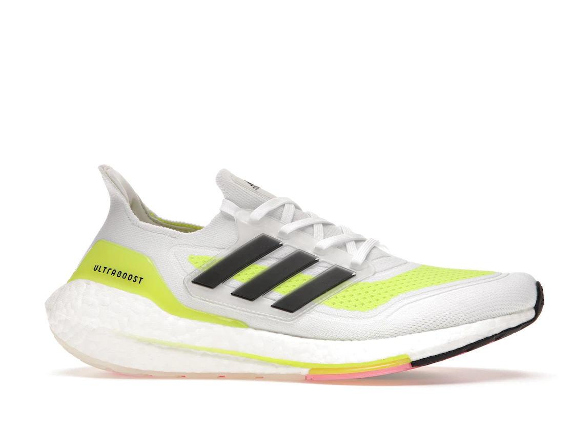 Vue 2 de adidas Ultra Boost 21 White Solar Yellow