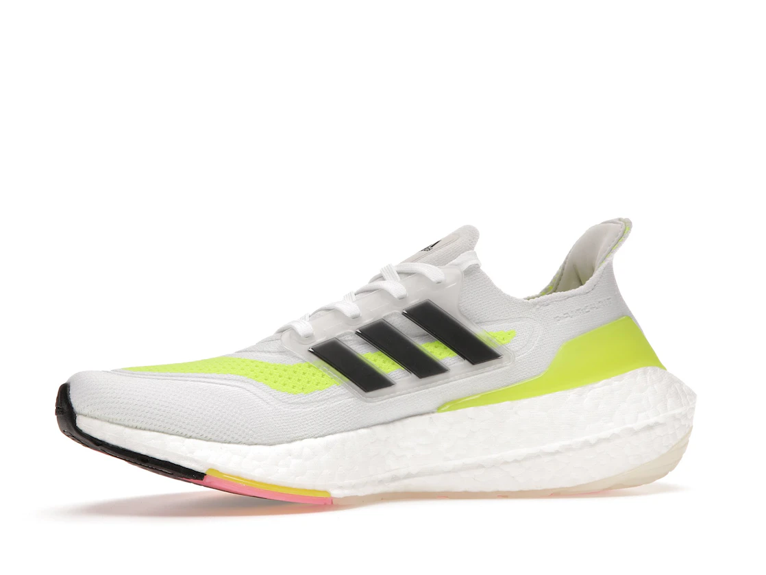 Vue 17 de adidas Ultra Boost 21 White Solar Yellow