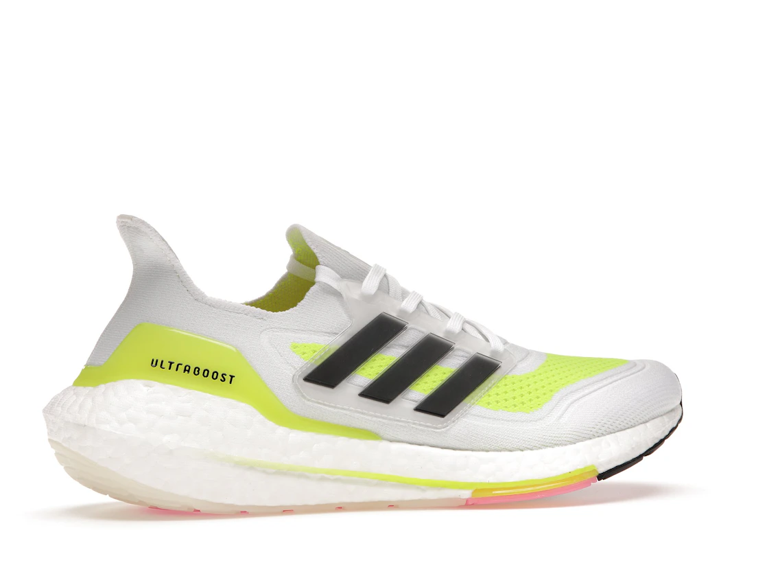 Vue 35 de adidas Ultra Boost 21 White Solar Yellow
